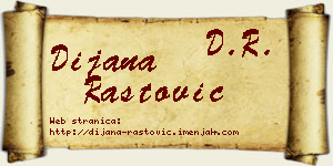 Dijana Rastović vizit kartica